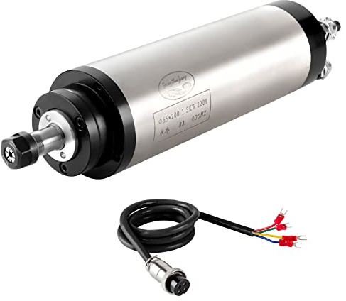 Motore a mandrino CNC 220 V, 1,5 kW, 1500 W, silenzioso, raffreddato ad acqua, 65 mm, 4 cuscinetti, 24000 giri/min, 400 Hz per fresatrice CNC