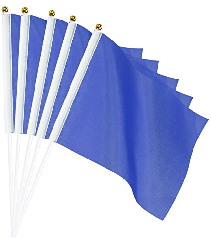 sourcing map Bandiera blu a forma di bastone, piccola, piccola, per fai da te, 20 cm x 14 cm, rettangolare, per festival, eventi, feste, decorazione, confezione da 50