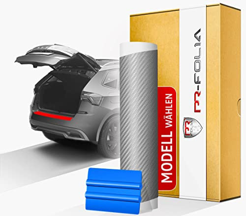 PR-Folia Ladekantenschutz für Toyota Avensis T27 Kombi (ab BJ 2008-06/2015) - CARBON SILBER Schutzfolie inkl. Rakel Stoßstangenschutz Folie Autofolie