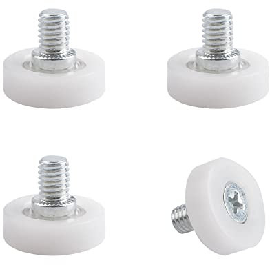 UFURMATE Drawer Roller, 4Pcs POM Plastic Cabinet Drawer Slides Wheels Drawer Positioning Rollers Drawer Roller Slide Guides Pulleys for Furniture DIY Replacement Parts (Diameter 19mm)