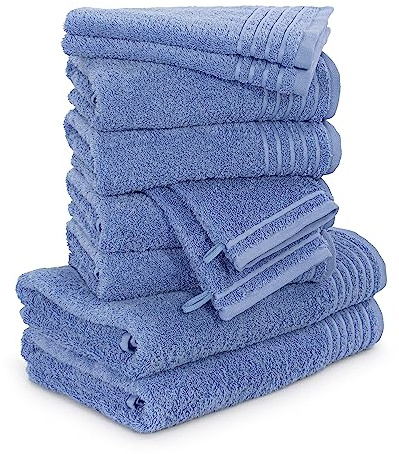 Möve Handtuchset New Classic 10-TLG Handtücher - 2x20x15cm+2x30x50cm+4x50x100cm+2x67x140cm, 100% Baumwolle, Cornflower