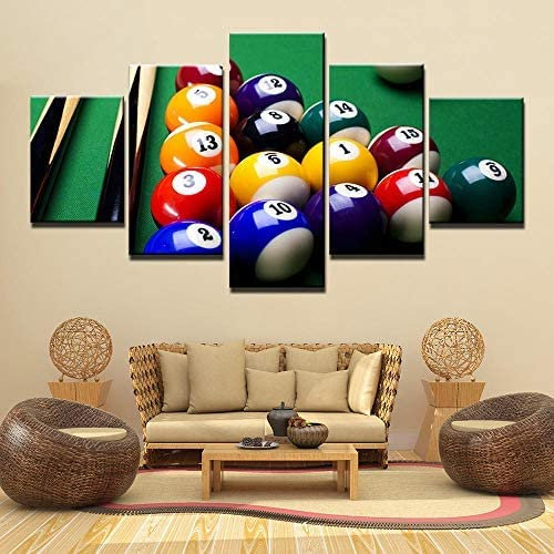 5 Teilig Leinwand Wanddeko Snooker Billard Hd Bilder Leinwanddrucke 5 Stück Leinwand Bilder Gemälde Modern Wohnzimmer Wohnkultur Geschenk (Ungerahmt 150 X 100 Cm) Schlafzimmerbürohotelwandkunstfoto