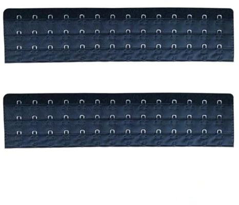 Hrlace 2 pezzi reggiseno estensore da donna, nero, elastico per reggiseno, biancheria intima, estensione 3 file, 14 ganci, fascia di prolunga per bustiers shapewear corsetto in vita