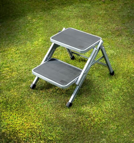 Maypole Double Step Stool Foldable for Caravan Motorhomes, Strong Steel