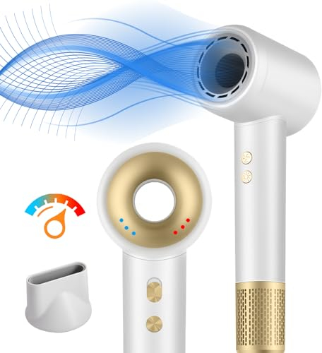 HyAdierTech Haartrockner mit Diffusor, 2400W Schnell Trocknender Föhn mit warm/kaltem Knopf, Negative Ionen Haarföhn, Macht das Haar Glatt Seidig mit Magnetischer Düse für Familie und Salons