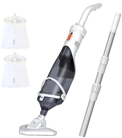 Aspirateur de piscine pour piscine hors sol et creusée avec un poteau télescopique, aspirateur de piscine portatif K1, aspirateur de piscine rechargeable sans fil pour jacuzzi, spa, nettoyage rapide