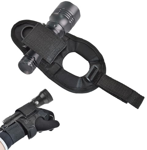 POFET Taschenlampen-Handschuhhalter, verstellbare Hand-Arm-Halterung, Handgelenkschlaufe, Handschuhanzug, Durchmesser 25 mm bis 30 mm, Taschenlampe zum Tauchen, Tauchen, Jagd