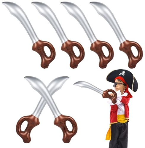 UILYNIU 6 Stück Inflatable aufblasbares Schwert Piratenschwert Aufgeblasenes Messer Piratenschwert Aufblasbare Party Props Party Supplies Favors Ballons Themenparty Festival Cosplay(6 Stück)