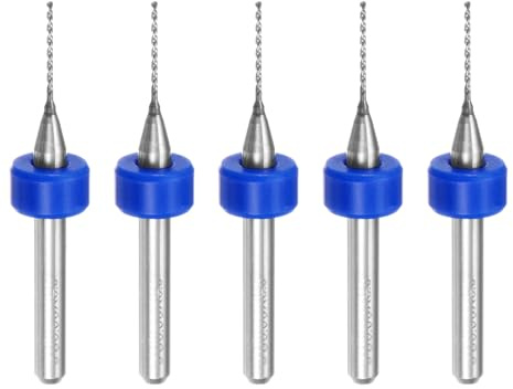 QUARKZMAN Punte per Trapano PCB 0,65mm Utensile Rotante in Carburo Tungsteno Gioielli CNC Micro Punte Trapano Circuiti Stampati Incisione 1/8 Gambo 5pz