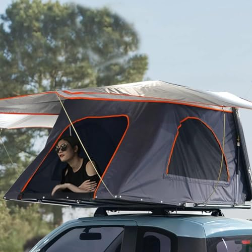 Vollautomatisches Autodachzelt, Dachzelt für 2–3 Personen, Campingzelt für den Außenbereich, schnell zu öffnendes mobiles Schlafzimmer mit Teleskopleiter, wasserdichtes, regenfeste