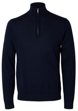 SELECTED HOMME Pull à Demi-Fermeture éclair 100% Laine mérinos Navy Blazer XXL Navy Blazer XXL