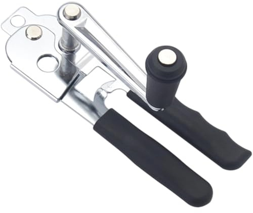 Fituenly Stainless Steel Hand Crank Can Opener Manual Crank Can Openers with Rubber-coated Handles Commercial Can Opener for Kitchen