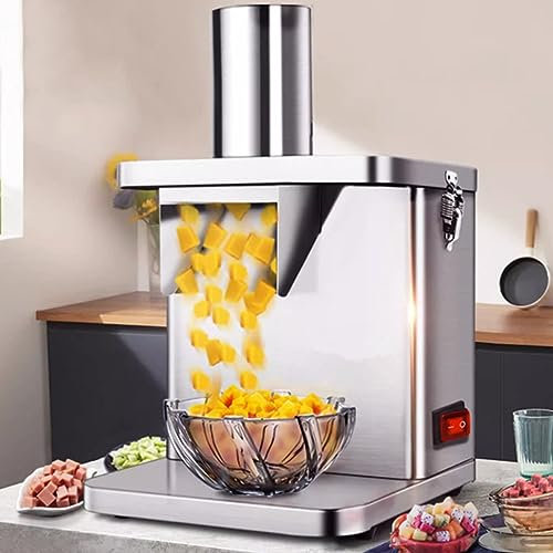 Cheese Grater Vegetable Cutter Stainless Steel Spiral Cutter Electric Vegetable Shredder Machine, Electric Vegetable Dicer and Slicer, Electric Vegetable Dicer, Commercial 250W Vegetable Di