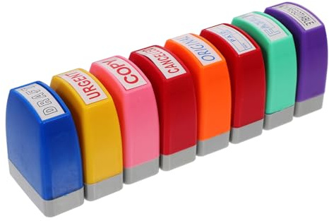 COHEALI 8piezas Sellos Comerciales Sellos de Oficina de Texto para Manualidades de Oficina de Texto Prácticos para Trabajo para Empresas de Mensajes