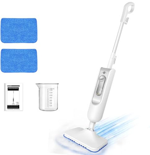 Dampfreiniger 1500W Multifunktions Dampfbesen Bodendampfreiniger bis 108°C Hand-dampfreiniger für Tiefenreinigung Böden Elektrischer Bodenwischer mit Wassertank, Entfernt bis zu 99,9% der Bakterien