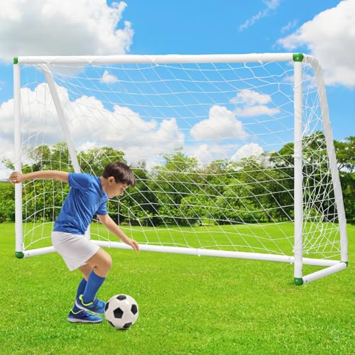 Vkechh Fußballtor - 2er Set,PVC Fußballtore 180x120 cm,Fußballtor mit Netz für Strand, Park, Trainingstore, Spielplatz, Hinterhof, Garten