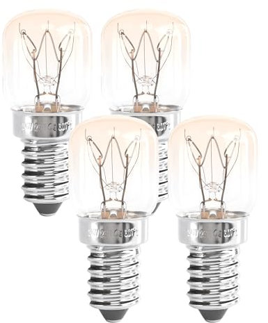 greate 4X E14 Oven Light Bulb 25W 300 Degrees Heat Resistant - Oven Bulbs 25W 300C for Salt Crystal lamp, Microwave, Lava lamp and More - 175 lumens & 2700K Warm White