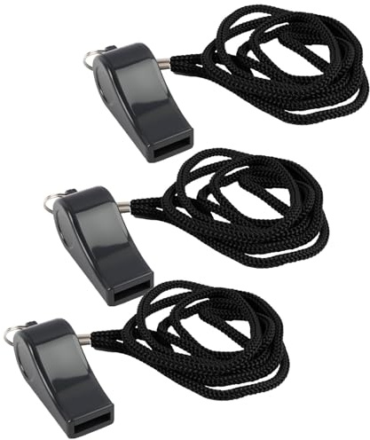 Jecdfs 3pcs sifflets de sport en plastique avec cordon,sifflets de Sport,whistles,sifflet personnalisable,pour les entraîneurs, les arbitres et les officiels,Entraînements et Situations d'Urgence - So