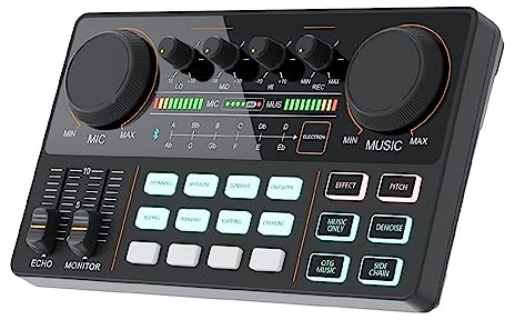 Sound Card Kit, Microphone Condenser Professional Recording Studio Interface,Sound Card Podcasting Microfone(AM200 Mixer)