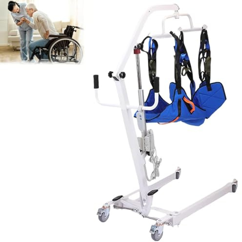 Electric Patient Lift Transfer Machine, Full Body Portable Hoist Lift, Transfer Chair Patient Lift Device with Back Assist, Seat Lift Assist Devices For Elderly (Plug-in, A)