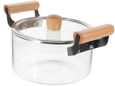 LOLIPPYY Olla Para Sopa De Vidrio Cacerola Para Cocinar Fideos Utensilios De Cocina Resistentes Al Calor Uso Cocina