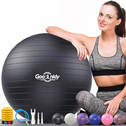 Palla da ginnastica morbida grande, protezione anti-scoppio, palla da seduta per ufficio, ergonomica, supporta 2200 libbre, palla da yoga, palla da softball, palla da fitness con pompa per gravidanza