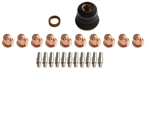 Besttoolifes 22 Stück Plasmaschneider Verbrauchsmaterialien Set für S45 CUT55 PT-40 PT-60 IPT-60 Plasmabrenner inklusive Elektroden, Düsen und Wirbelring