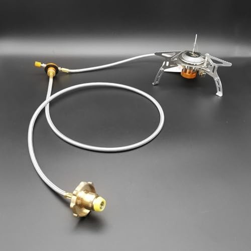 Tidevib Tuyau adaptateur de carburant extérieur pour GPL vers bidon plat, cuivre pour construction en acier inoxydable avec couche de sécurité en maille 304, interface rotative