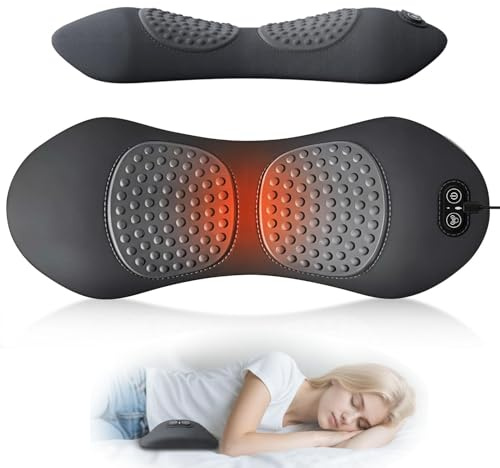 Masajeador De Ciatica Eléctrica 3 En 1, Masajeador De Espalda Triple Fusión Con Calor, Vibración, Levantamiento De Tracción, Portátil Y Enchufable, Regalos Mamá/papá/mujeres (Gris oscuro)