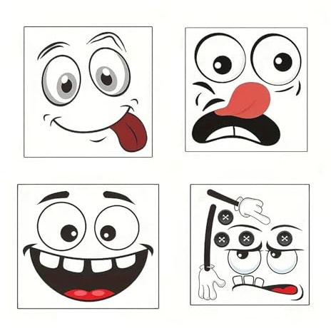 Cartoon Smiling Stickers Pack of 4 None Toxic Decals for Game Consoles Personalizing Technology Gadgets and Gaming Gear Cartoon Smiling Face Stickers