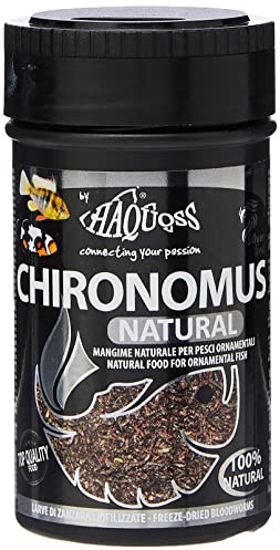 Haquoss Chironomus Mangime Naturale Liofilizzato in Larve di Zanzara per Pesci Tropicali, 100 ml/7 gr