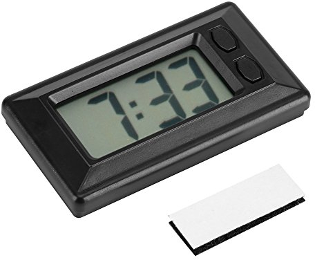 Fictory Reloj Digital LCD para Coche, Reloj Portátil LCD Mesa Digital, 12h Mesa Digital LCD para salpicadero de Coche Reloj electrónico Fecha Hora Calendario Pantalla para Dormitorio Oficina