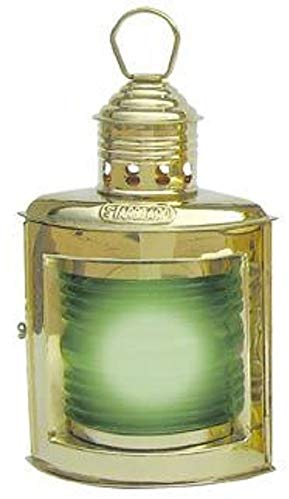 Positionslampe Steuerbordlampe grün Schiffslampe Messing 23cm elektrisch Steuerbord Lampe