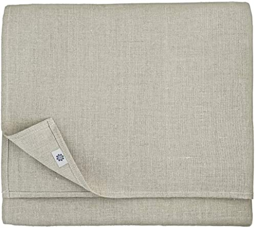 Linen & Cotton Elegante Festliche Tischdecke Stoff Anabella - 100% Leinen, Beige/Natur (147 x 200 cm) Tischtuch Tischwäsche Rechteckig für Restaurant Hotel Cafe Deko Hochzeit Geburtstag Party Fest