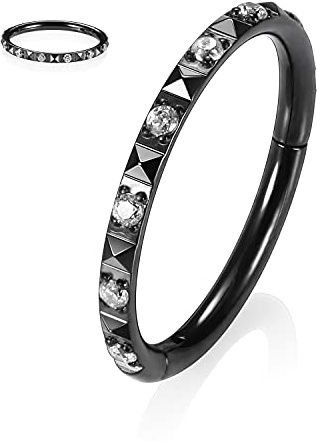 hengkaixuan 16G Septum Piericng Schmuck Nasenring Hoop Conch Ohrringe 316L Chirurgenstahl Conch Hoop Daith Jewellery Helix Ohrringe Knorpel Lobe Piercing Schmuck für Damen Herren