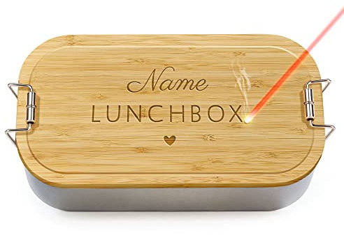 Print Royal Brotdose mit Gravur selbst gestalten - Lunchbox - mit Name personalisieren - Geschenk Familie, Freunde, Geburtstag, Schule, Camping - Lunchbox, Holzdeckel, BPA-frei, 600 ml