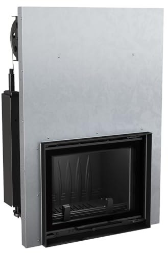 KRATKI Maja Holzkamin mit Lufteinlass BImSchV 2-konform 8 kW Thermischer Wirkungsgrad 80% Staubauslass fi 150 mm Gusseisen-Glasscheibe 112 x 81,4 Guillotine-Tür