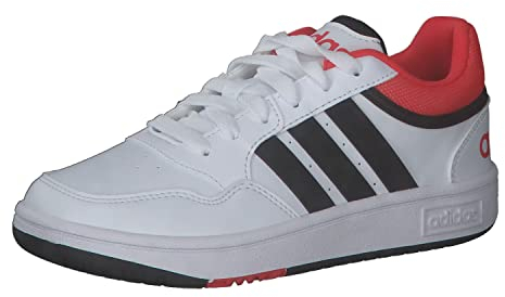 adidas Hoops Shoes, Zapatilla de deporte Unisex niños, Cloud White Core Black Bright Red, 37 1/3 EU