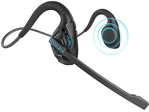 BANIGIPA Bluetooth-Headset mit Boom-Mikrofon, Open-Ear-Kopfhörer mit Geräuschunterdrückung Mikrofon, drahtloses Headset für Anrufe, leicht und bequem für Office Meeting Home Working-10 Stunden