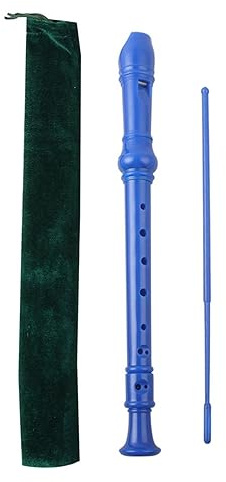 sopran blockflöjt 8-håls Sopranblockflöjt Lång Flöjtinstrument För Nybörjare Med Musikredskap Sopranblockflöjt Träblås (Color : Blue)