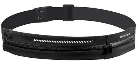 AWAVM Löpbälte, löparväska, sportbananväska, löparbälte, telefonväska, idealisk för fotlöpning, jogging, gym, fitness, unisex, svart, Lägen