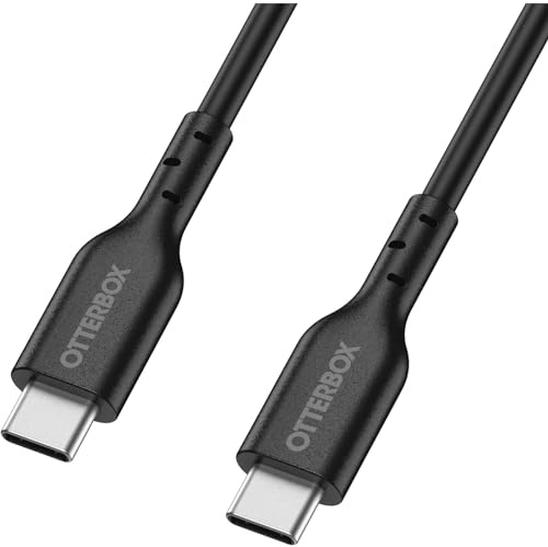 OtterBox Standard 2M USB-C auf USB-C Schnelllade-Kabel, Schwarz | Ultra-robust und getestet auf Biegsamkeit, Ladekabel für Smartphone und Tablet
