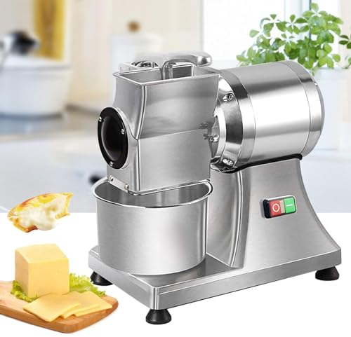 YEHOZZ Grattugia Elettrica Commerciale in Acciaio Inossidabile, Smerigliatrice per Formaggio, Affettatrice per Formaggio, Crusca di Pane, 0,75 Hp/550 W, Portata 88 Libbre/Ora