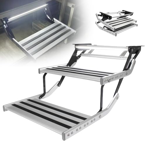 json2xml elektrische Wohnmobil-Treppe | automatisch einziehbare Plattform| Aluminium- und Stahlkonstruktion/Maximale Tragfähigkeit 150 kg, unterstützt Zwei Steuerungsmethoden,Doublelayer