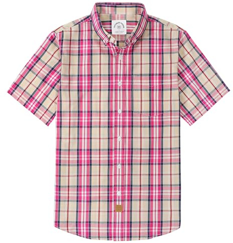 Dubinik® Chemise Homme Manches Courtes Carreaux De Travail Poche Casual Été Chemisette Homme Bouton Chemise Carreaux Homme