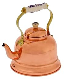 Teekanne, Wasserkessel, Teekessel - aus Kupfer, mit Porzellanhenkel, 1,5L
