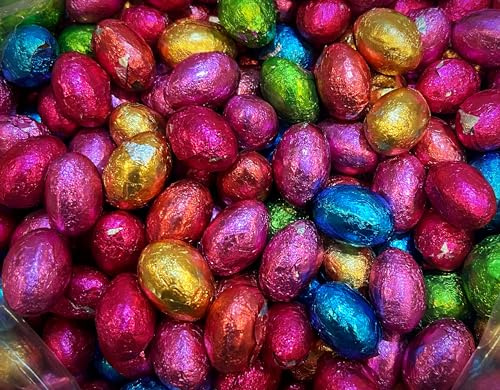 Multi coloured foil - CHOCOLATE EGGS 500gm (100) Easter hunt,easter