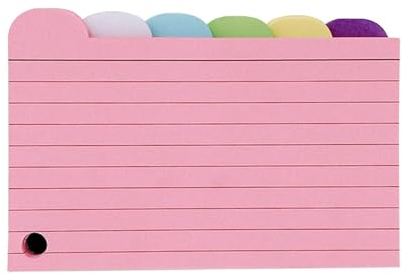 harayaa 150 x linierte Notizkarten, Karteikarten mit Registern, Rezeptnotizen, beschreibbare Lernkarten, Karteikartenteiler mit Registern für Lehrerdateien, Registerreiter