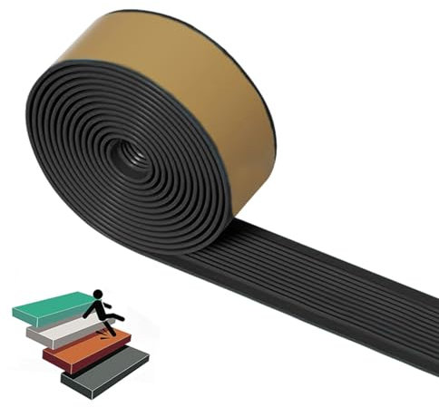 Treppenkantenprofil Selbstklebend 50x25mm,Vinyl-Anti-Rutsch-Treppenkante Stufenkantenprofile Antirutsch-Profil Winkelprofil Selbstklebende Anti Rutsch Streifen Treppe ( Color : Nero , Size : 3cmxL5m )