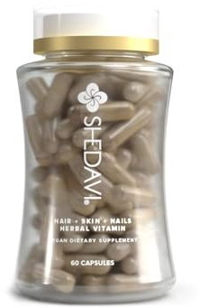 Shedavi Iconic Natural Hair Vitamins for Fast Hair Growth - Pure Hair Supplements Formulated with Vitamins to Promote Thicker, Stronger Hair - Vegan Hair Care for Hair Loss - Non-GMO (60 Capsules)